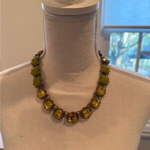 Green Statement Necklace with Vintage Accents
